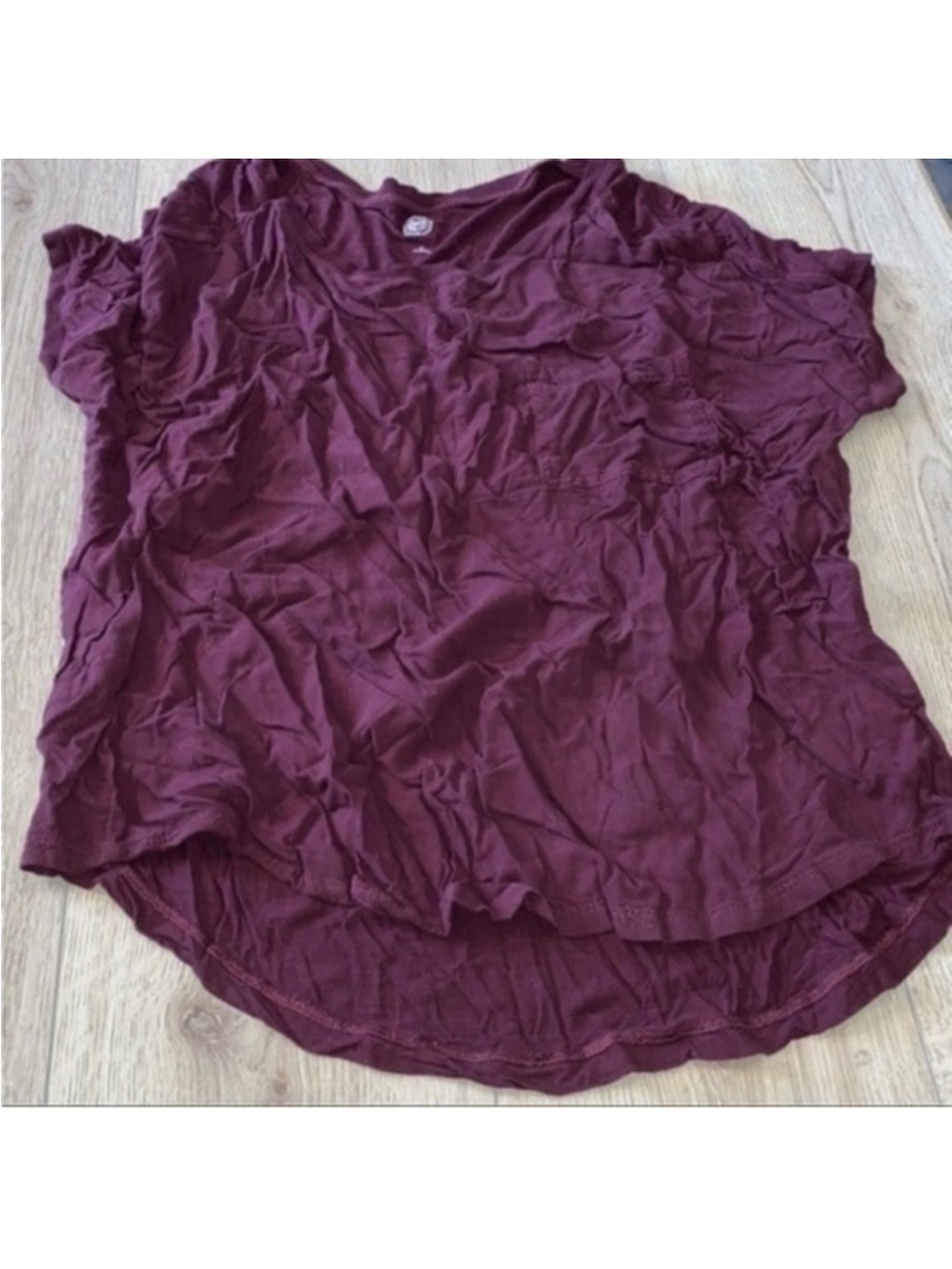 So maroon burgundy short sleeve shirt top